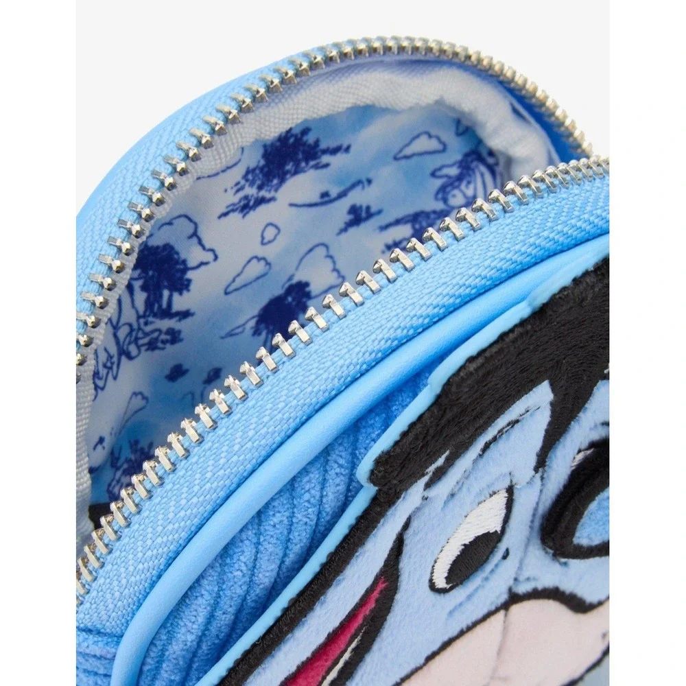 Loungefly Disney Winnie the Pooh Eeyore Peeking Corduroy Blue Backpack & Coin Ba
